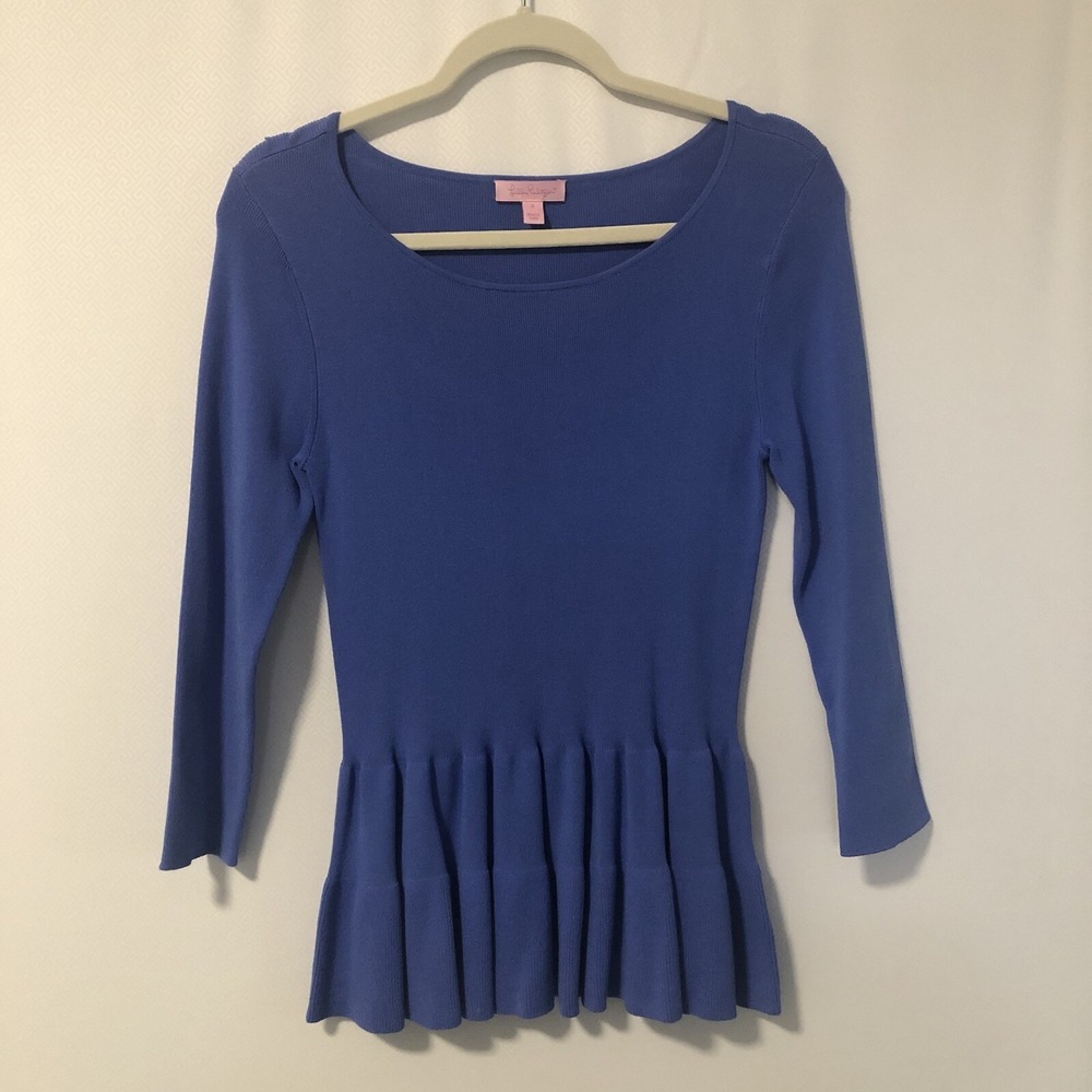 Lilly Pulitzer Ruffled Sweater Blue Size S
